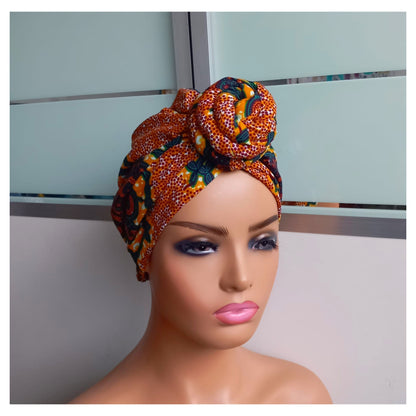 Satin lined Turban,   Pre-Tied Headwrap. Stylish knot, Easy hair styling, Chemo covering, Alopecia