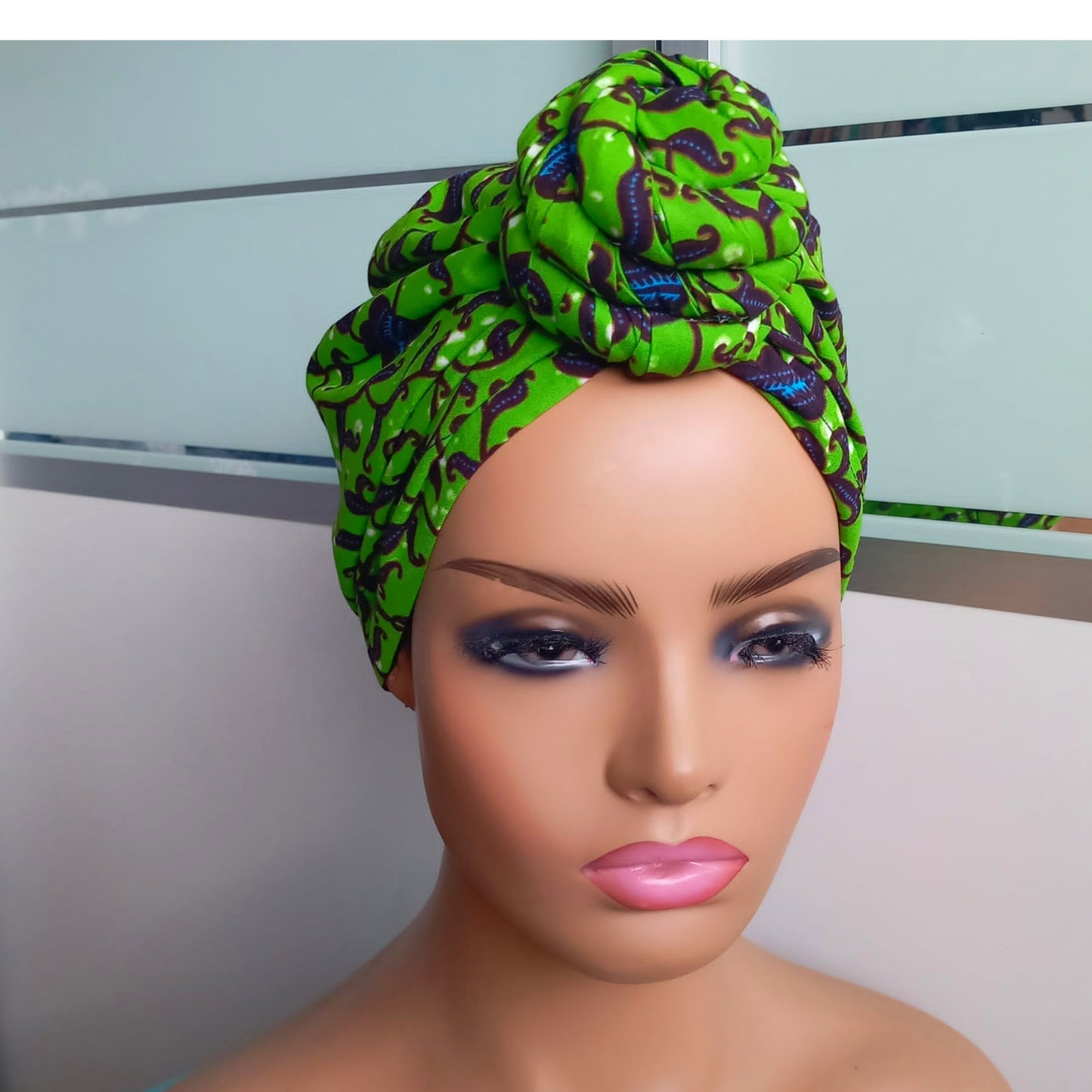 Satin lined Turban,   Pre-Tied Headwrap. Stylish knot, Easy hair styling, Chemo covering, Alopecia