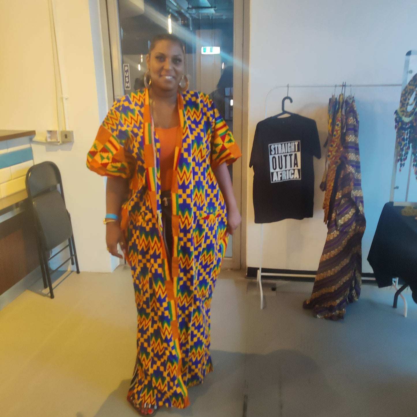 African Print Kimono Style Jacket  Long Ankara kimono with Hat Set