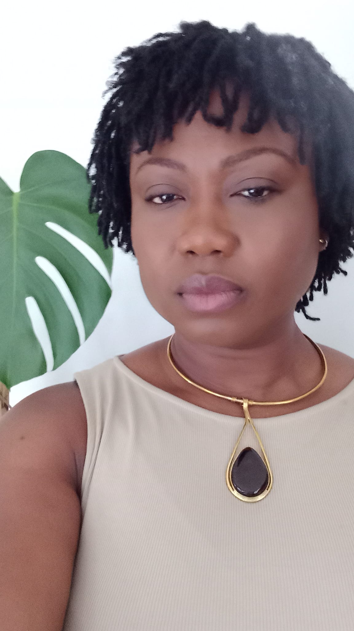 Minimalist Statement Brass Necklace Teardrop Pendant