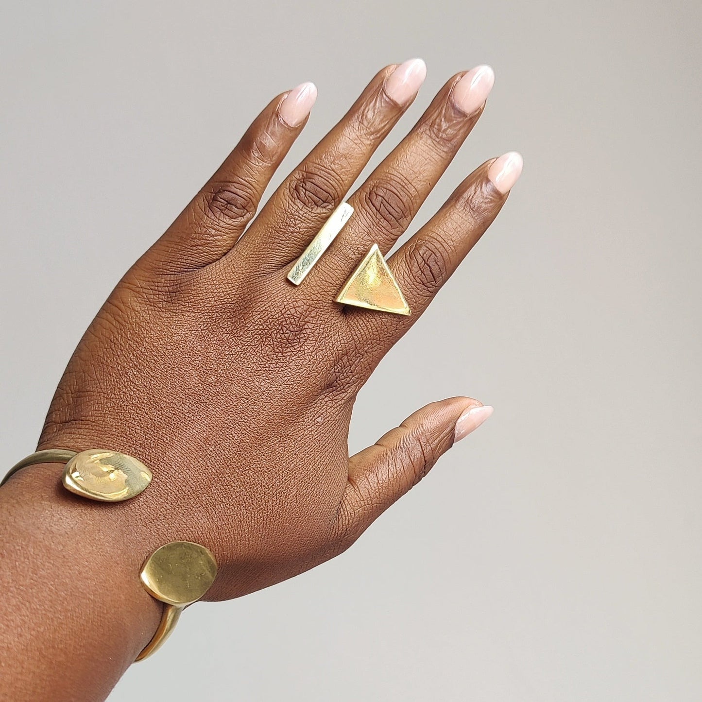 Brass Adjustable Abstract Rings