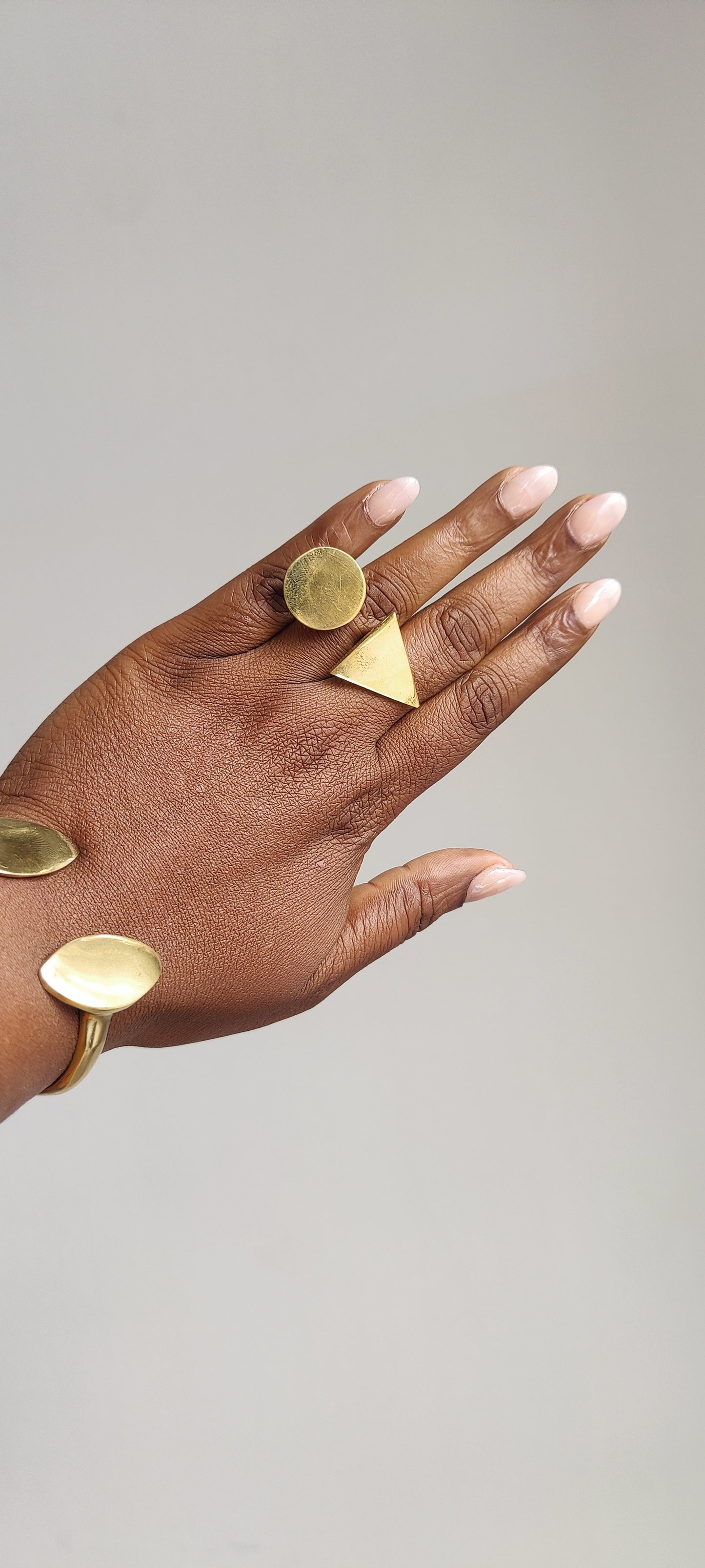 Brass Adjustable Abstract Rings