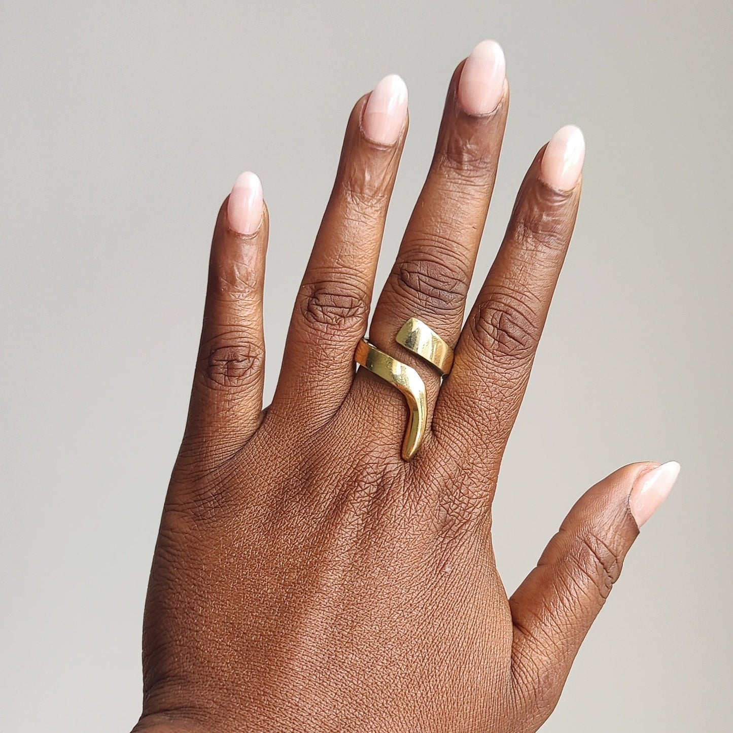 Brass Adjustable Abstract Rings