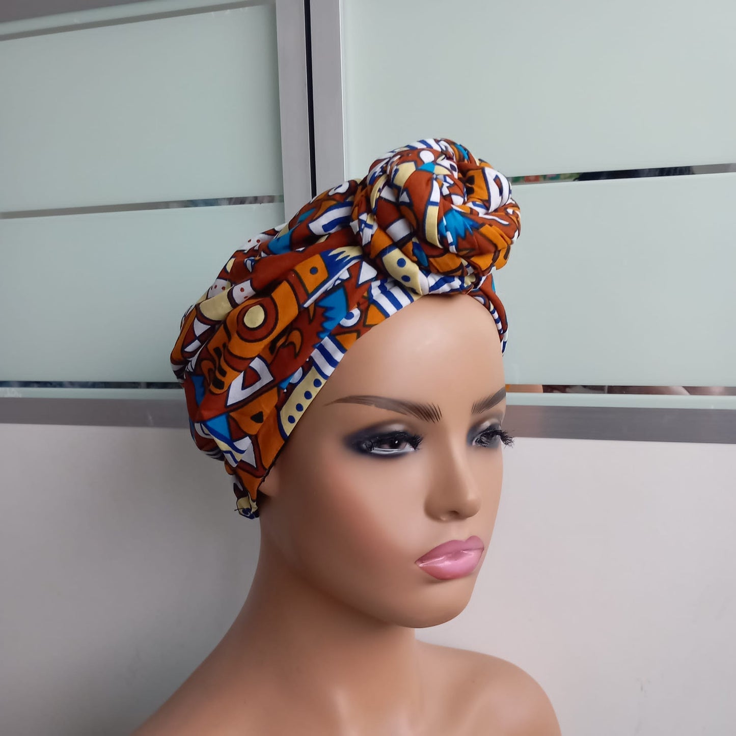 Satin lined Turban,   Pre-Tied Headwrap. Stylish knot, Easy hair styling, Chemo covering, Alopecia