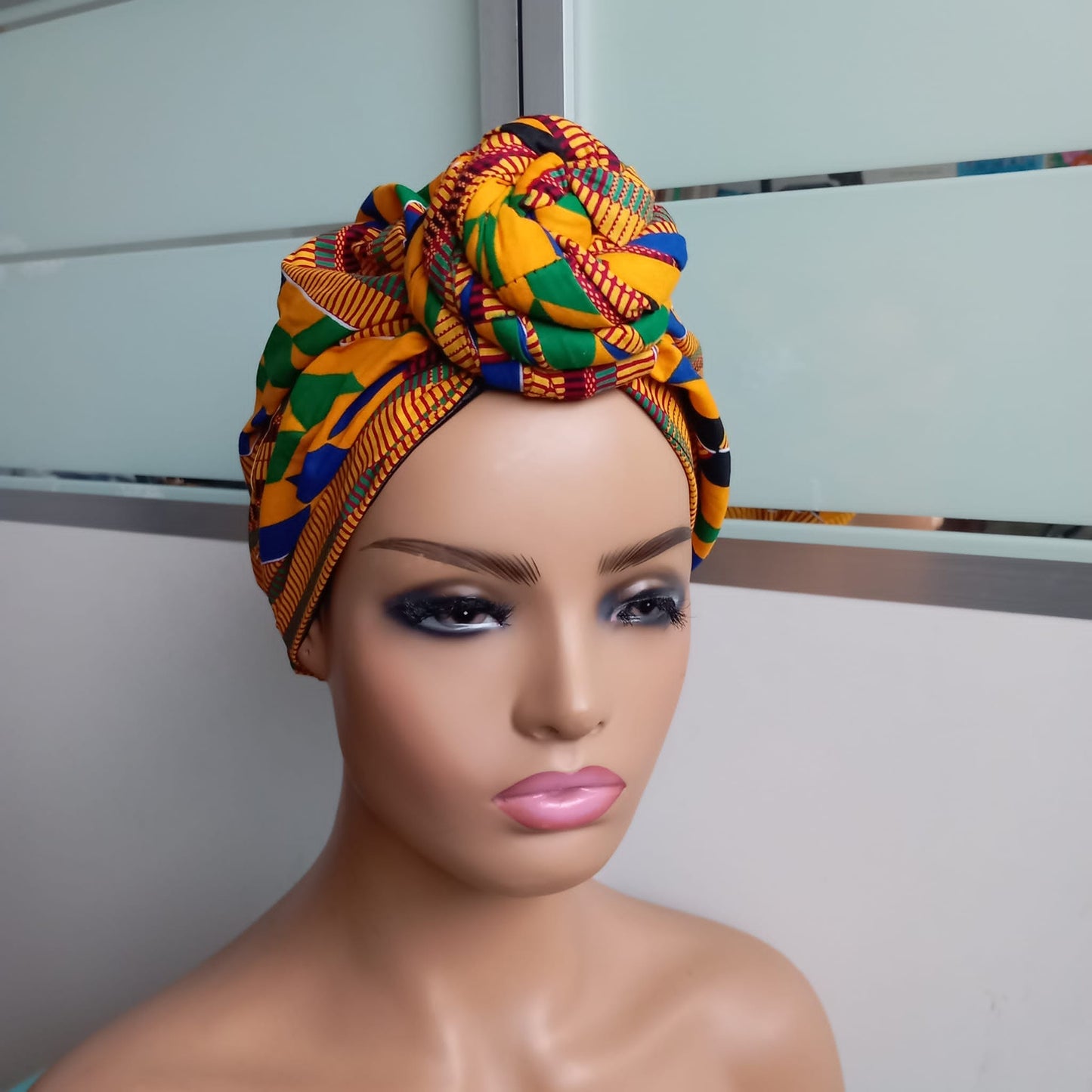 Satin lined Turban,   Pre-Tied Headwrap. Stylish knot, Easy hair styling, Chemo covering, Alopecia