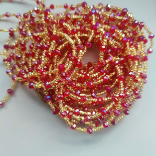 Ruby Red Waist-beads for all sizes / Made to  Measure