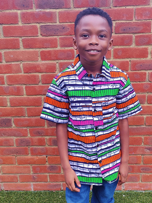 African Print  Boys Shirt /Lome