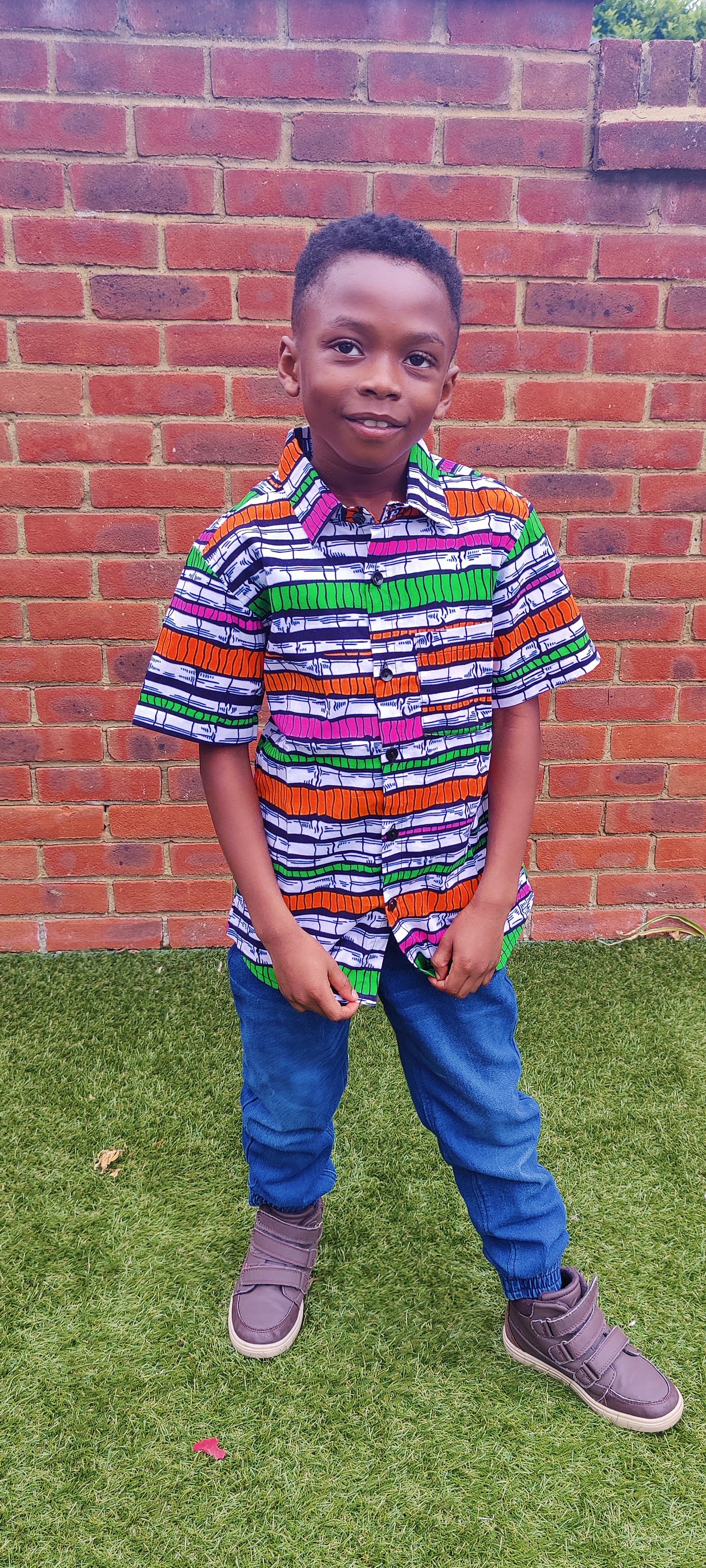 African Print  Boys Shirt /Lome