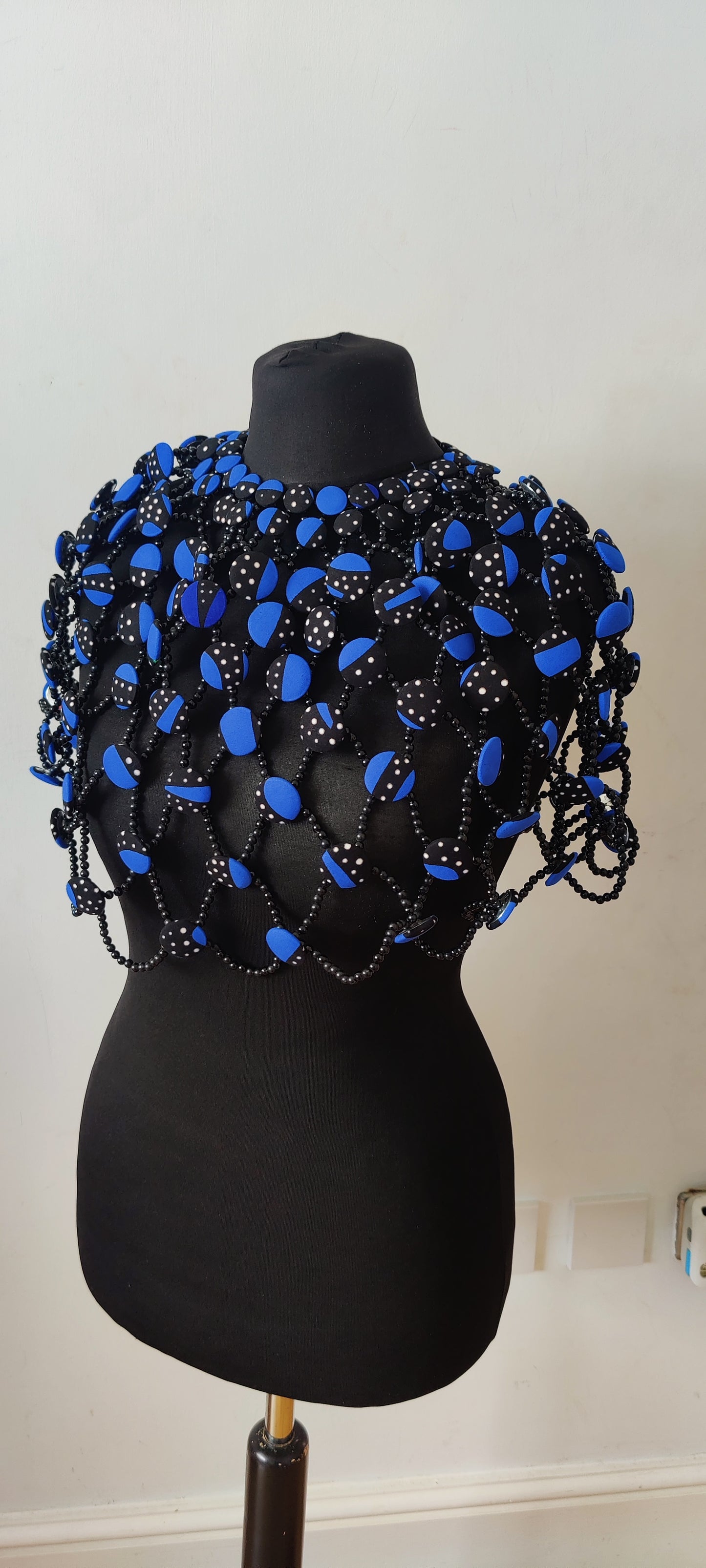 African Print Statement Necklace/Statement Ankara/ African Print Button Cape/ Large
