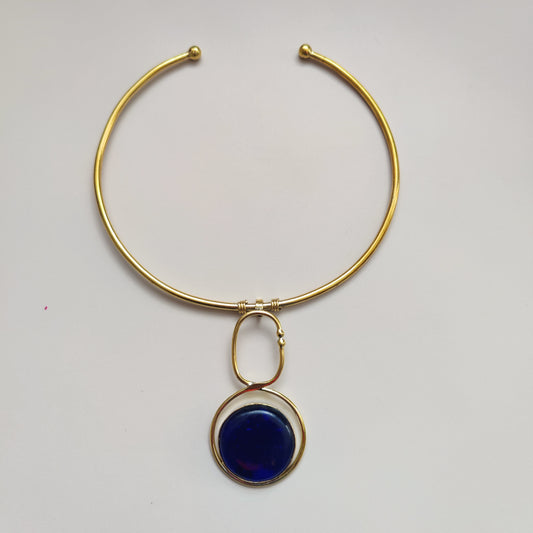 Minimalist Statement Brass necklace Circle
