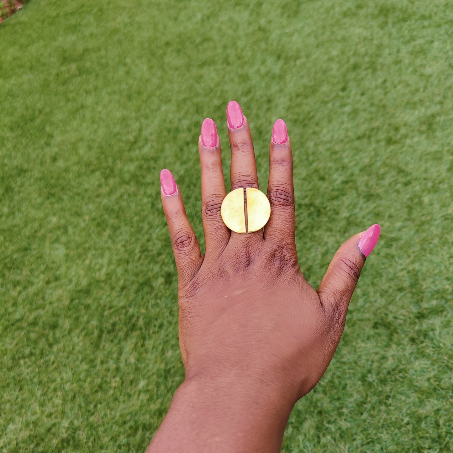 Chunky Golden Brass Adjustable Ring