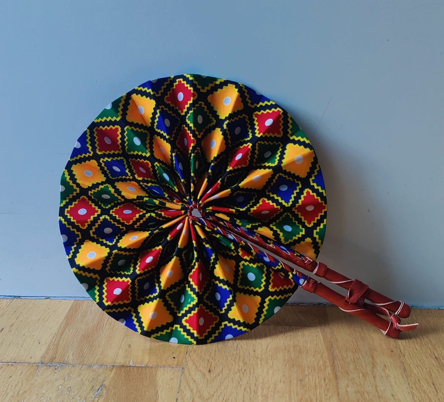 African Print Folding Hand Fan/ Small