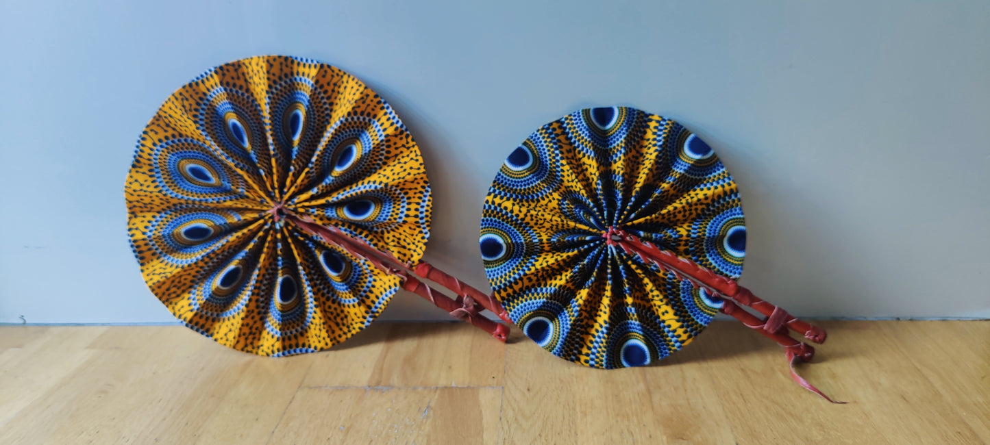 African Print Folding Hand Fan/ Small