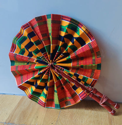 African Print Folding Hand Fan/ Small