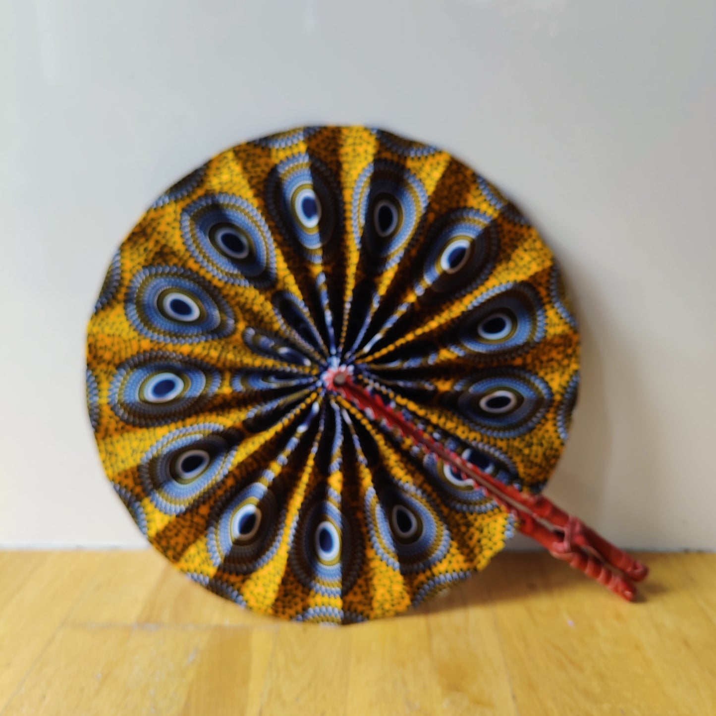 African Print Folding Hand Fan/ Supersize