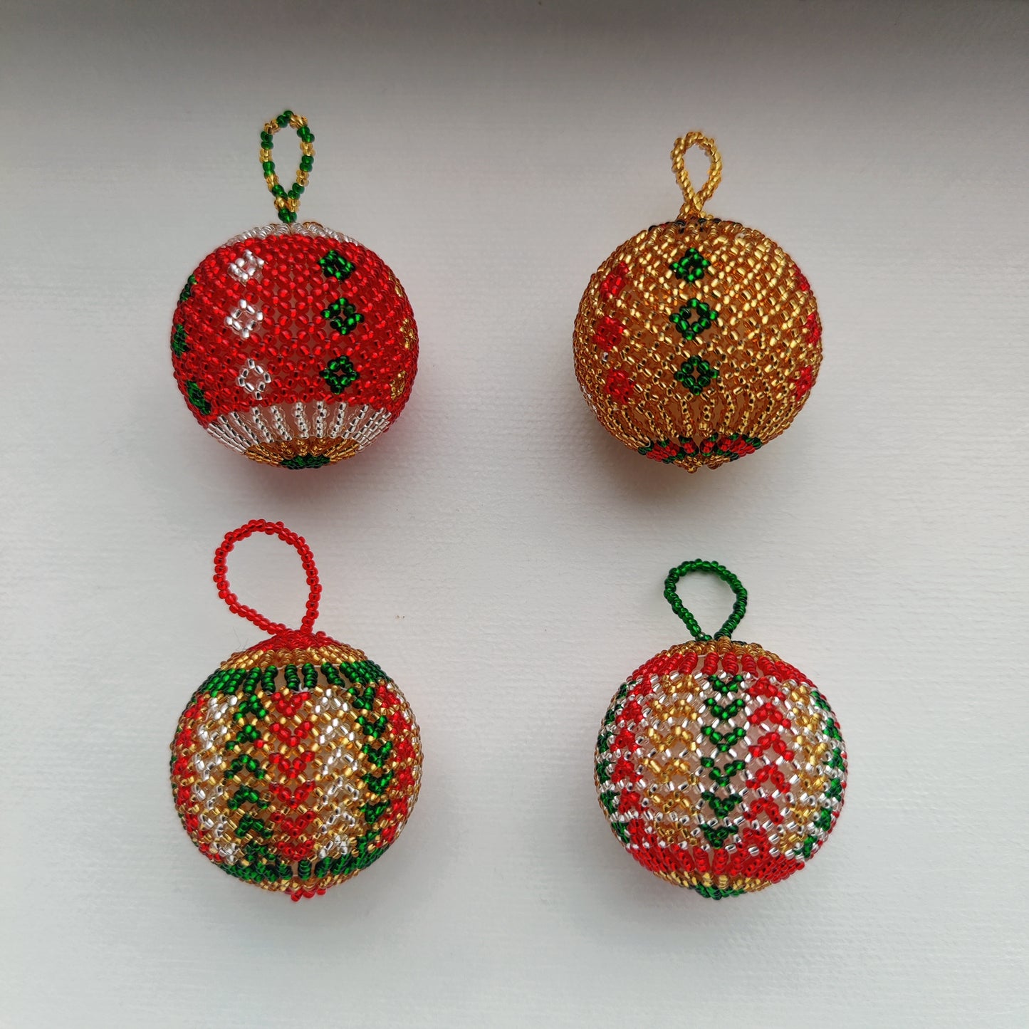 Beaded Christmas Ornaments/ African Christmas Tree Baubles