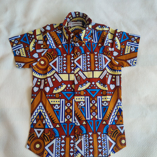 African Print Boys Shirt/ Zulu