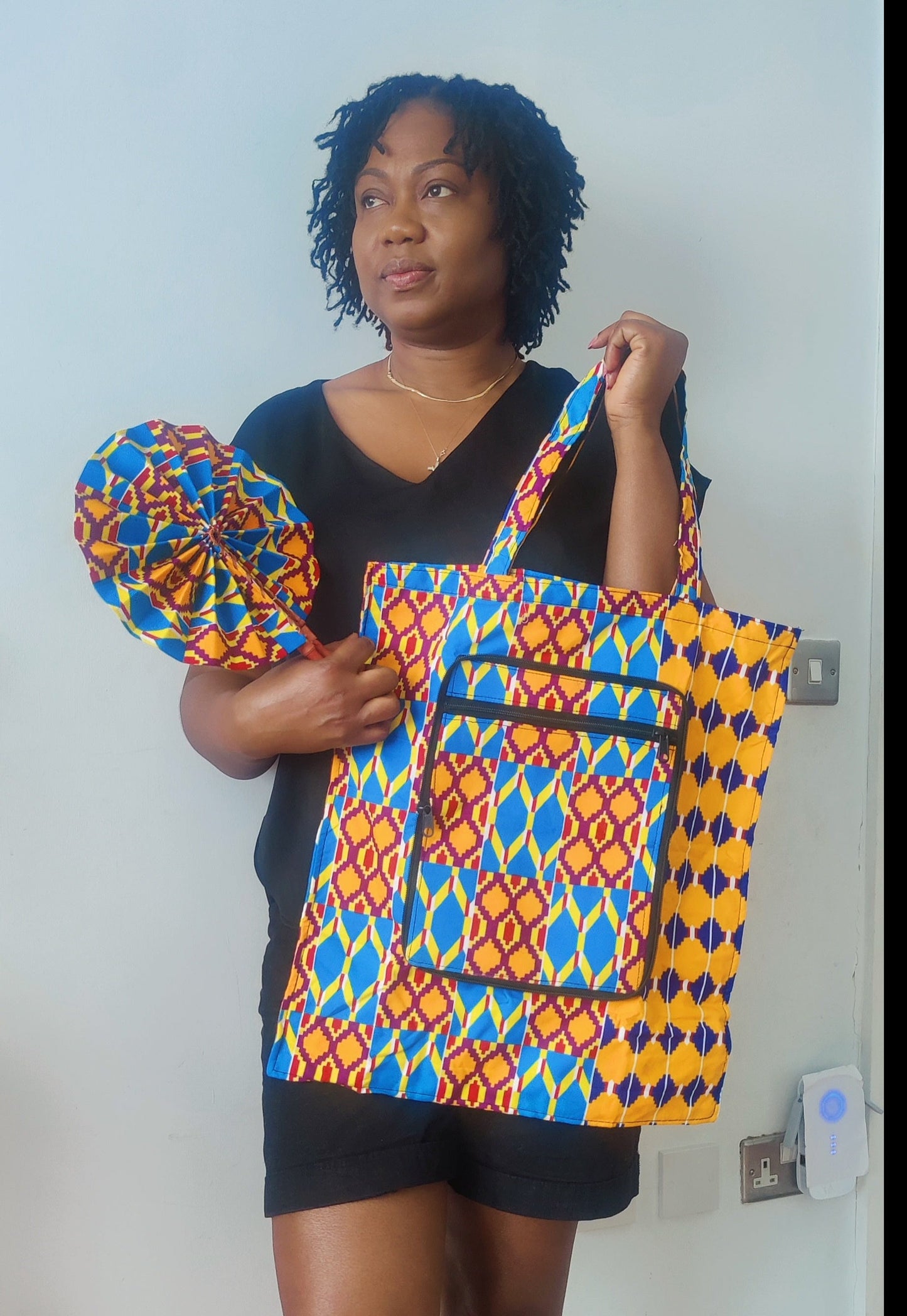 Shopper Bag and Fan Set