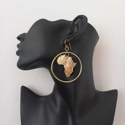 Golden Brass African Earrings