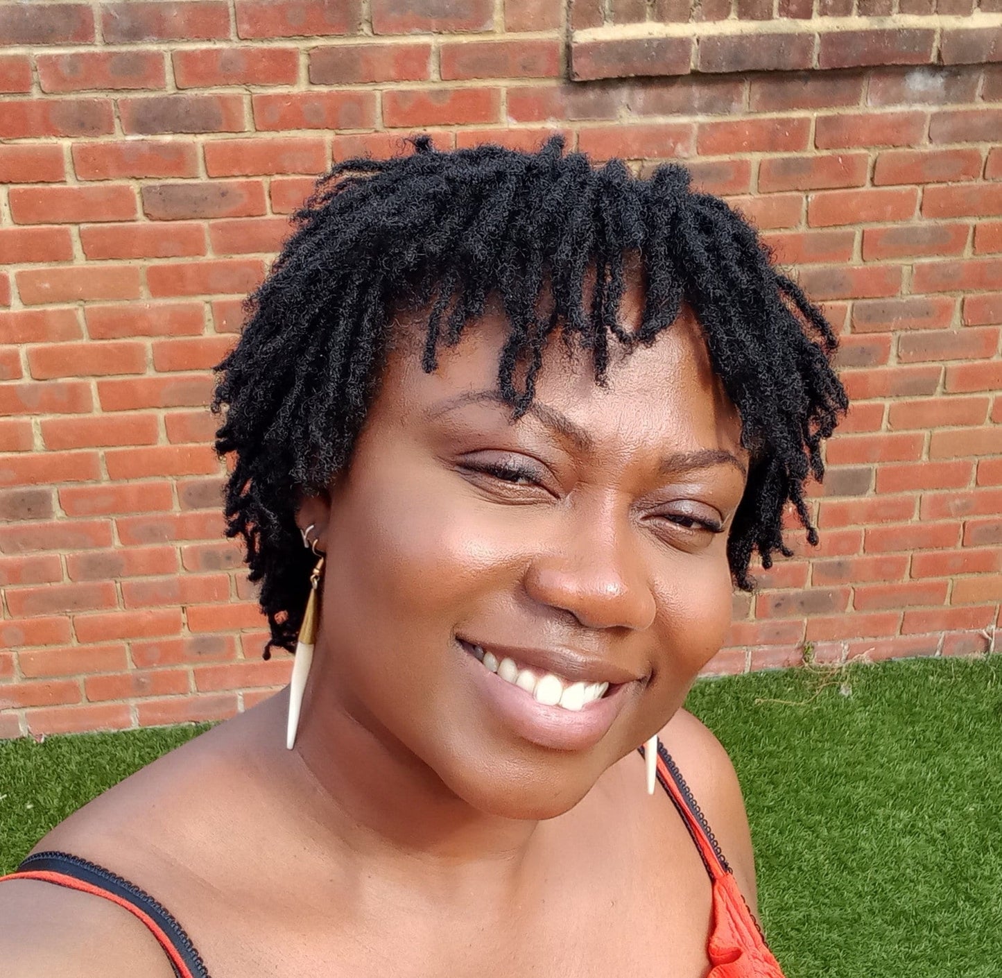 Bone and Brass Drop Earrings