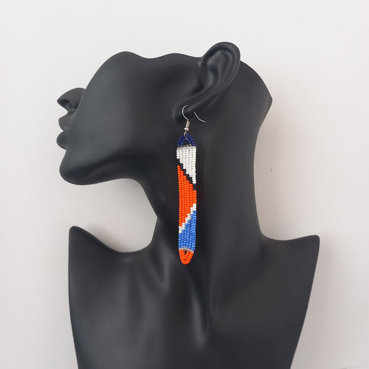Slender Kenyan Beaded Earrings/African Masai Earrings Minimalist Earrings