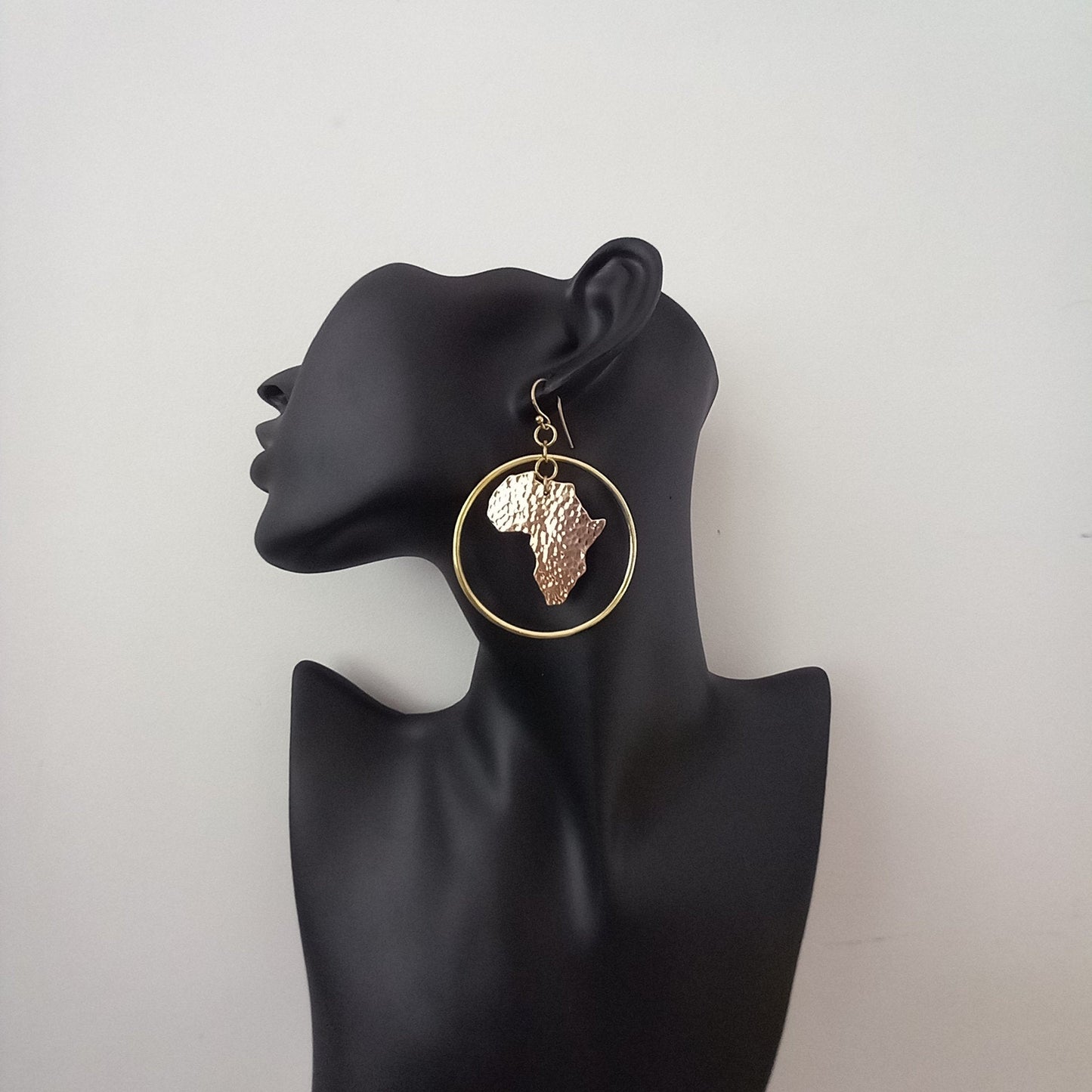 Golden Brass African Earrings