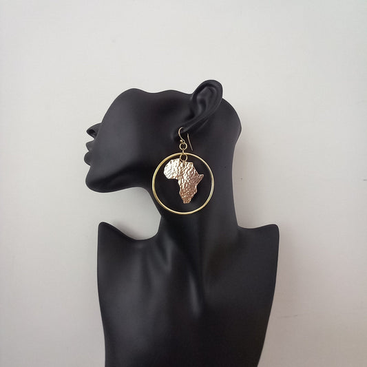 Golden Brass African Earrings