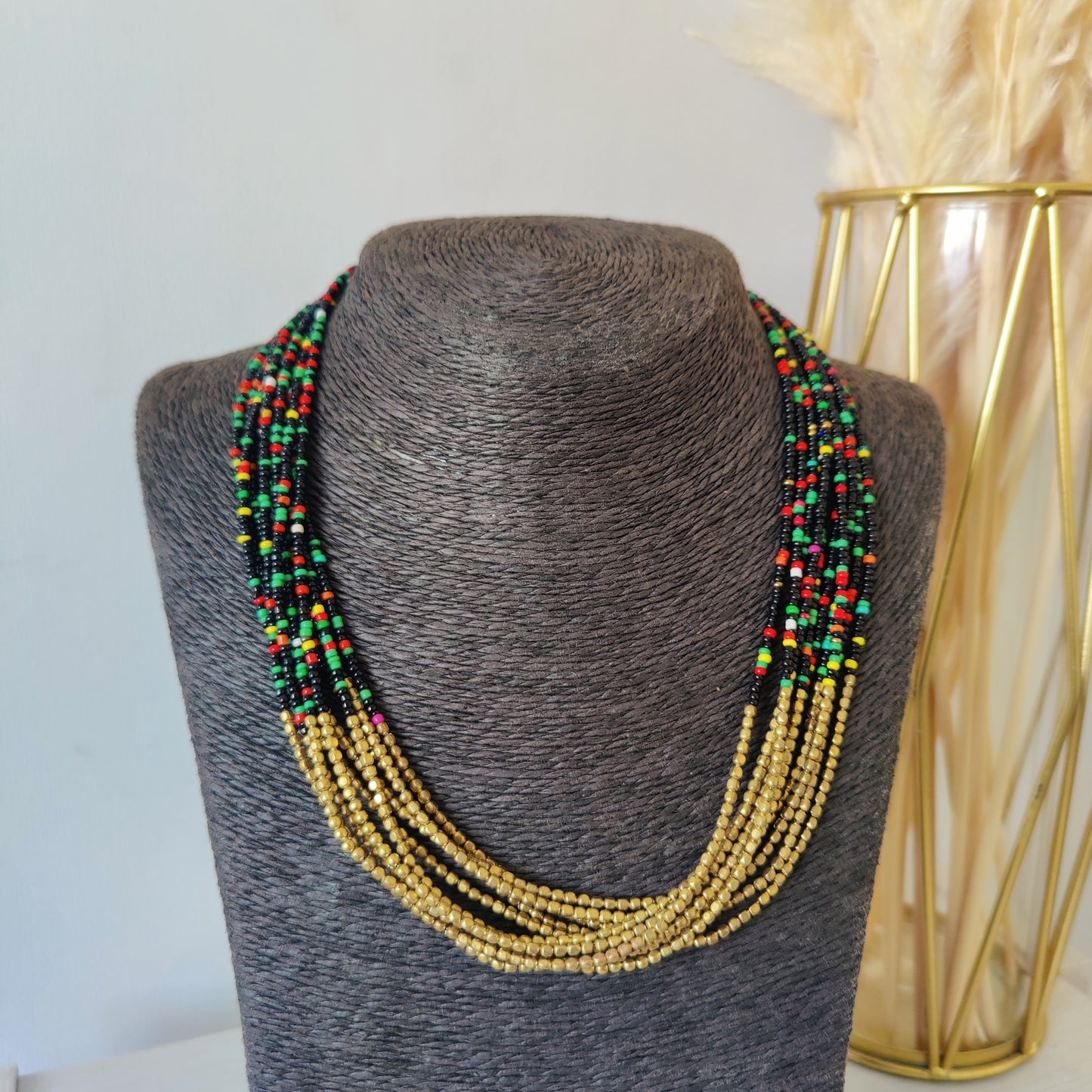 Seed-beads Multi Strand Necklace