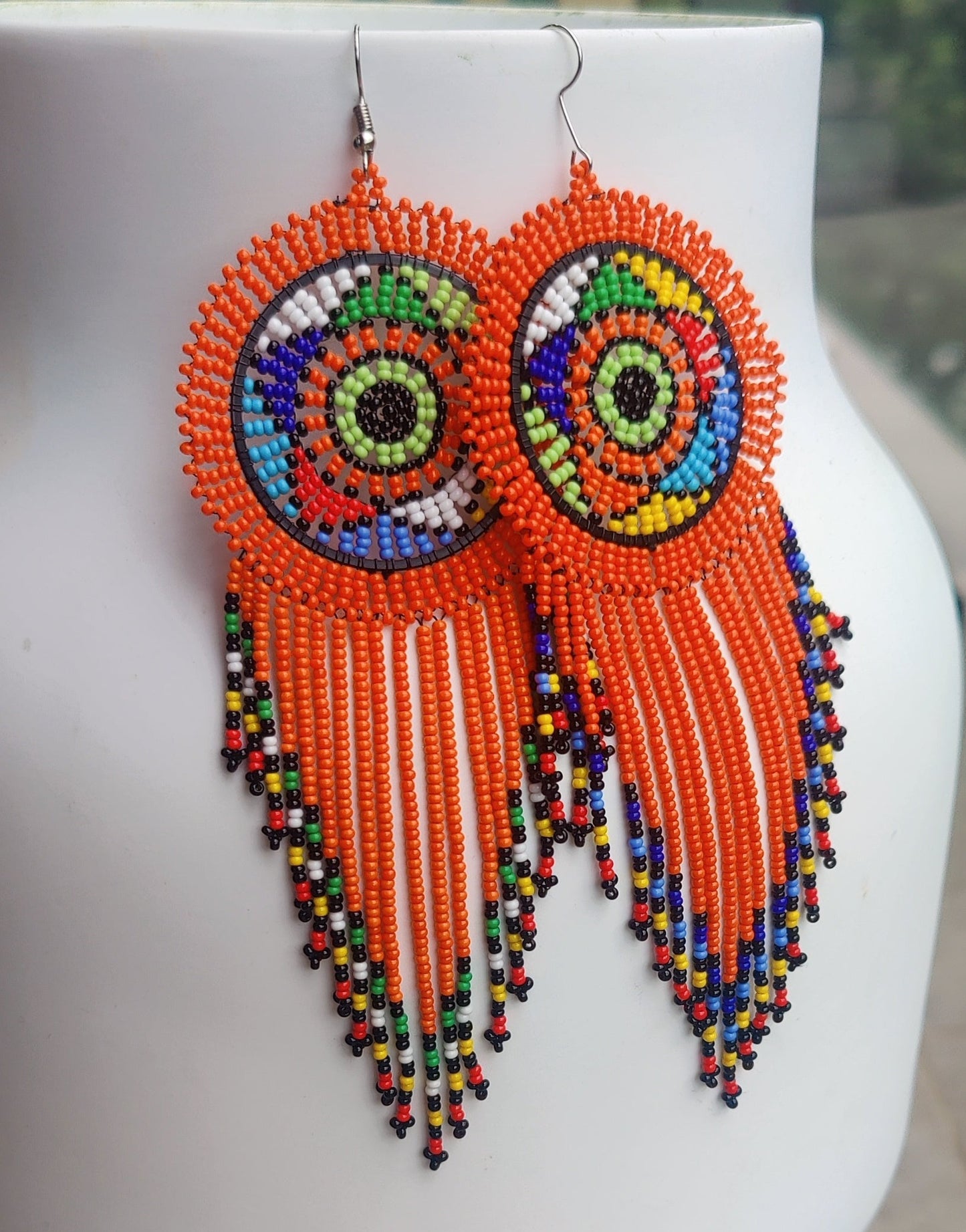 Kenyan Beaded Earrings/African Masai Earrings Minimalist Earrings/ Dream Catcher