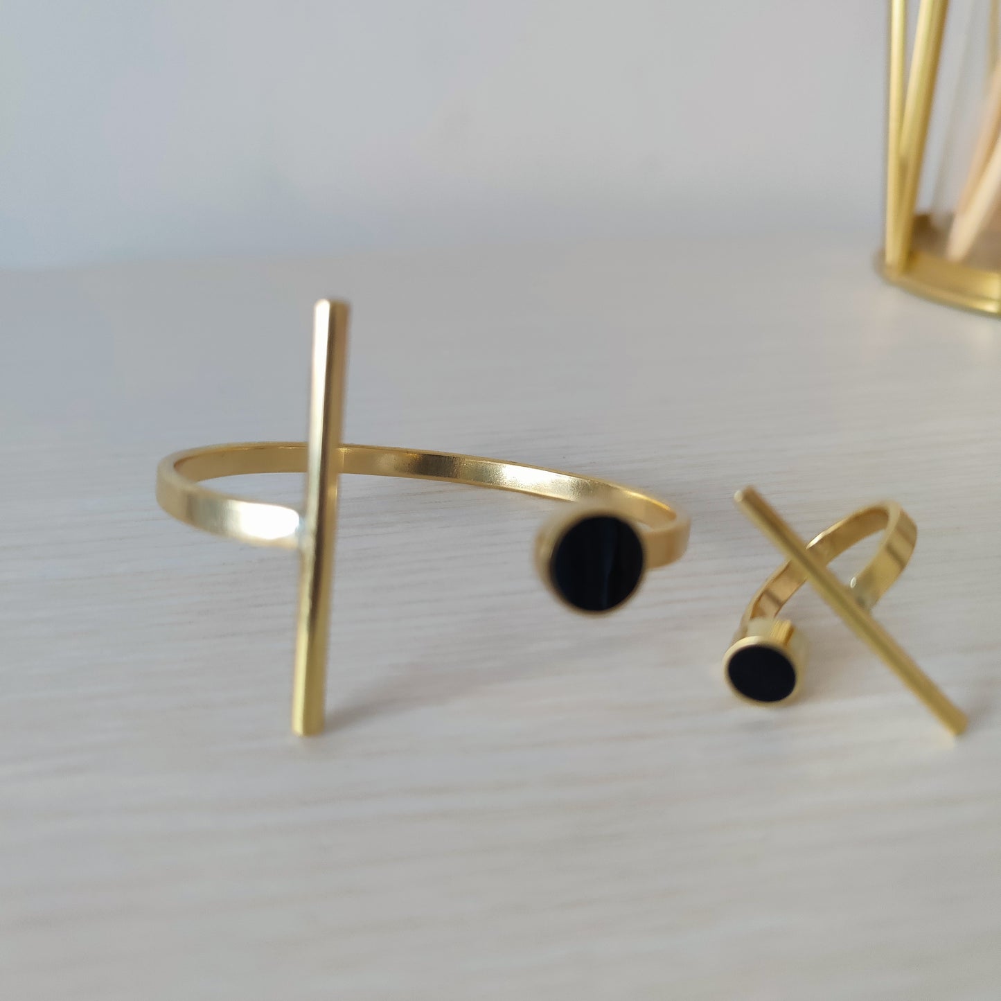 Gold Bangle and Ring Set / African brass Bracelet/ Brass Cuff bracelet/ Handcrafted