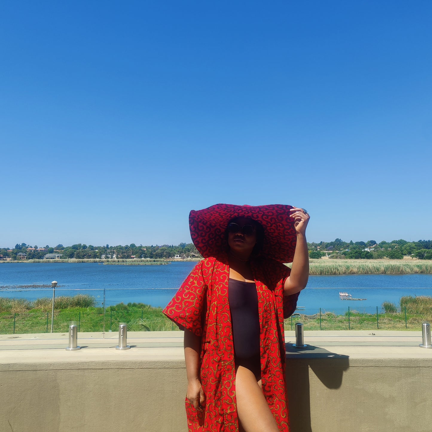 African Print Kimono Style Jacket  Long Ankara kimono with Hat Set