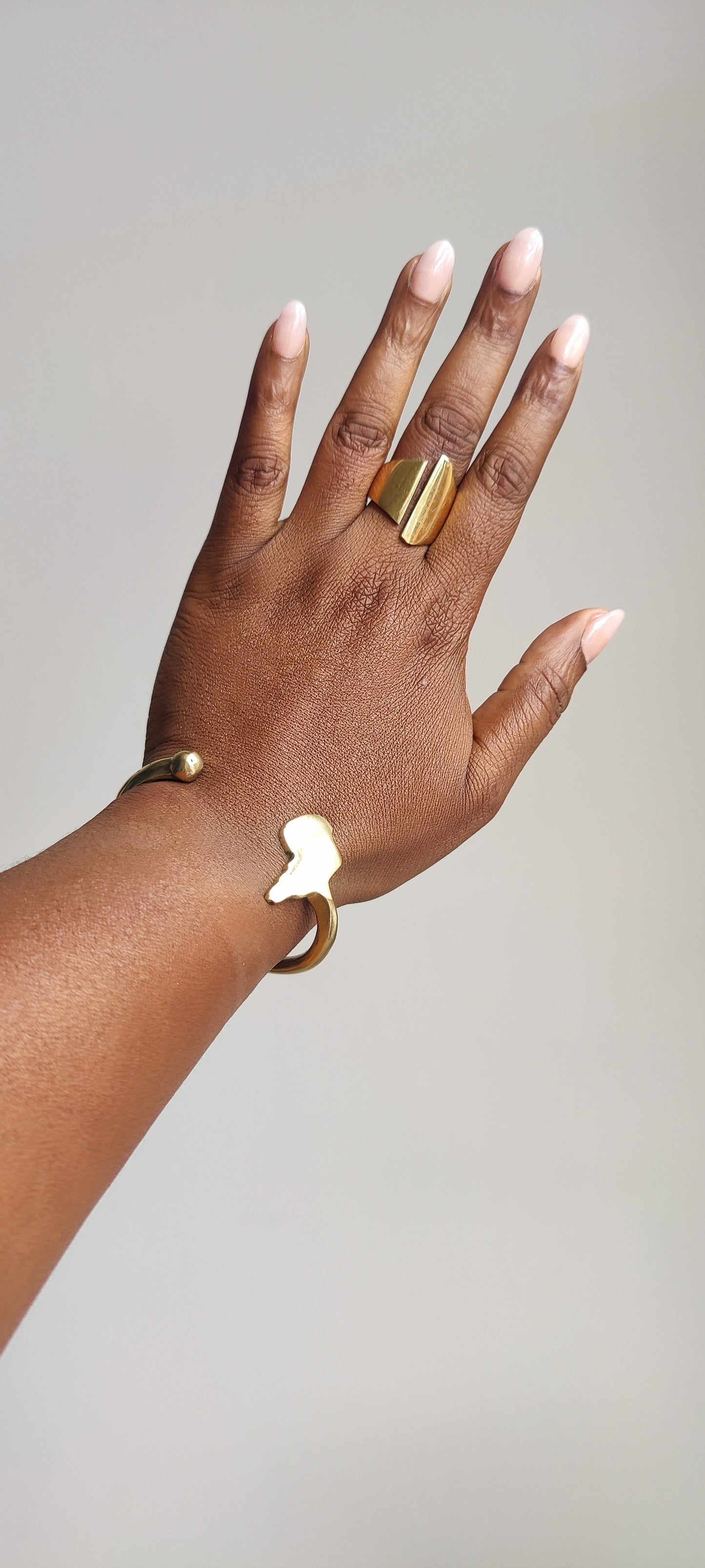 Brass Adjustable Abstract Rings