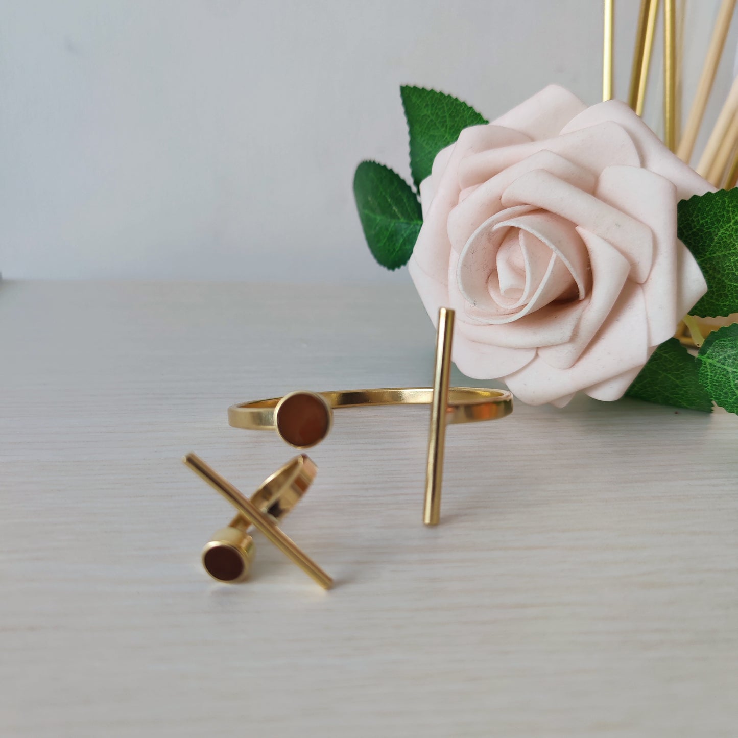 Gold Bangle and Ring Set / African brass Bracelet/ Brass Cuff bracelet/ Handcrafted