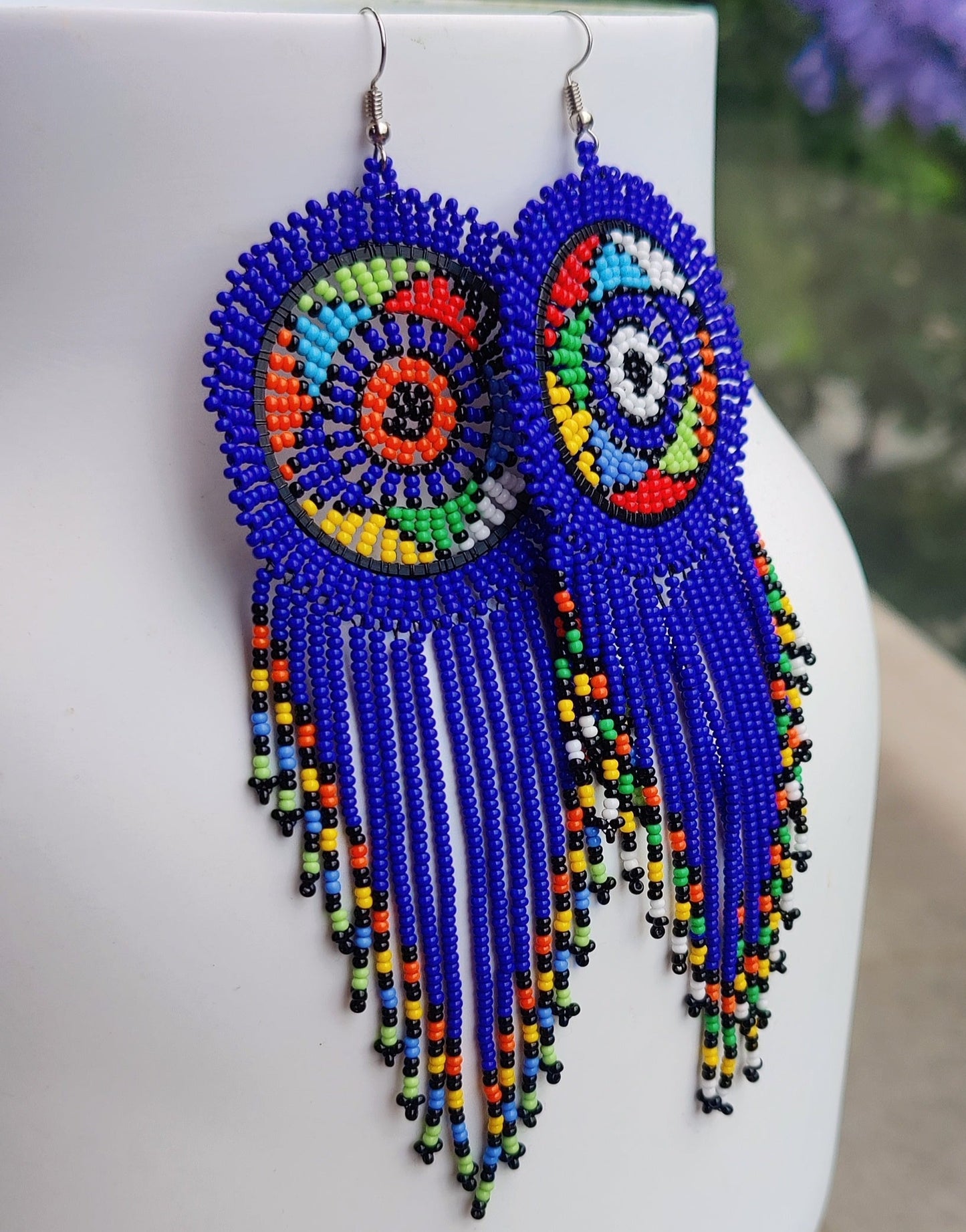 Kenyan Beaded Earrings/African Masai Earrings Minimalist Earrings/ Dream Catcher