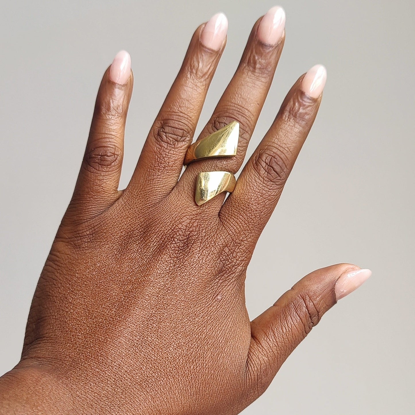 Brass Adjustable Abstract Rings