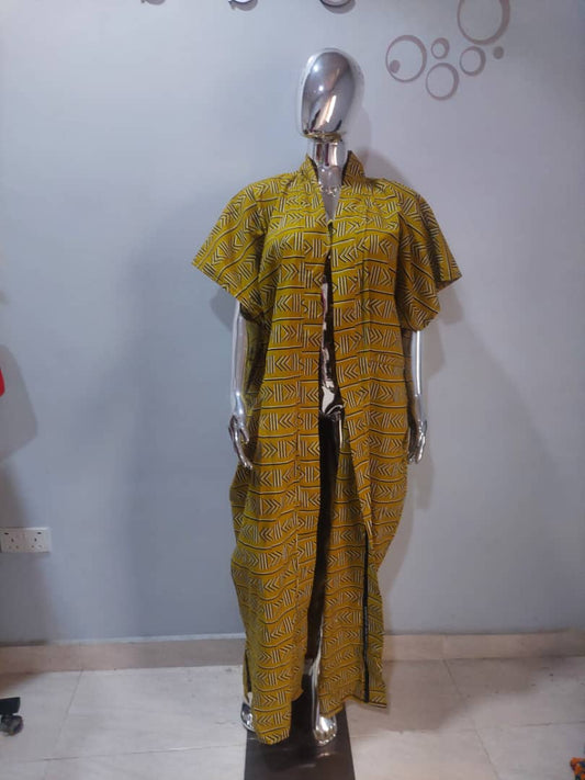 African Print Kimono Style Jacket  Long Ankara kimono with Hat Set