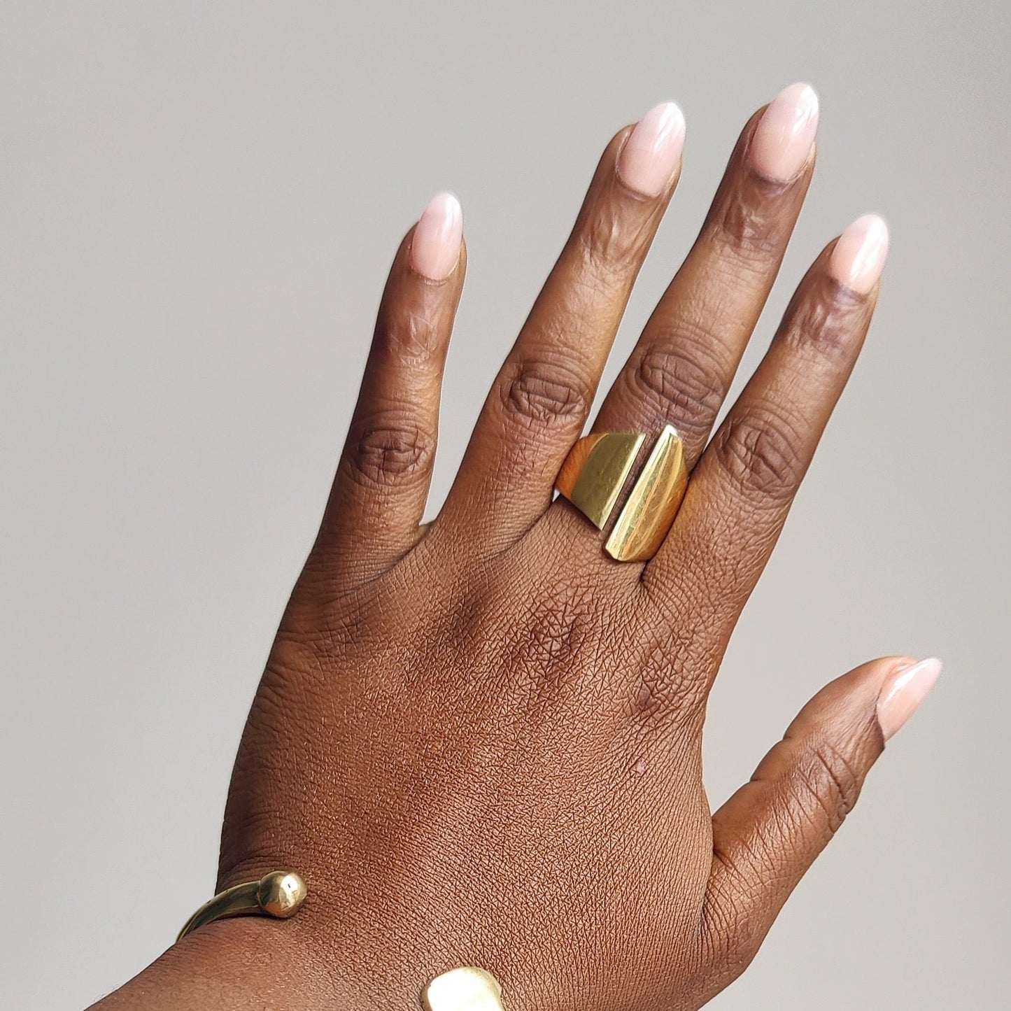 Brass Adjustable Abstract Rings