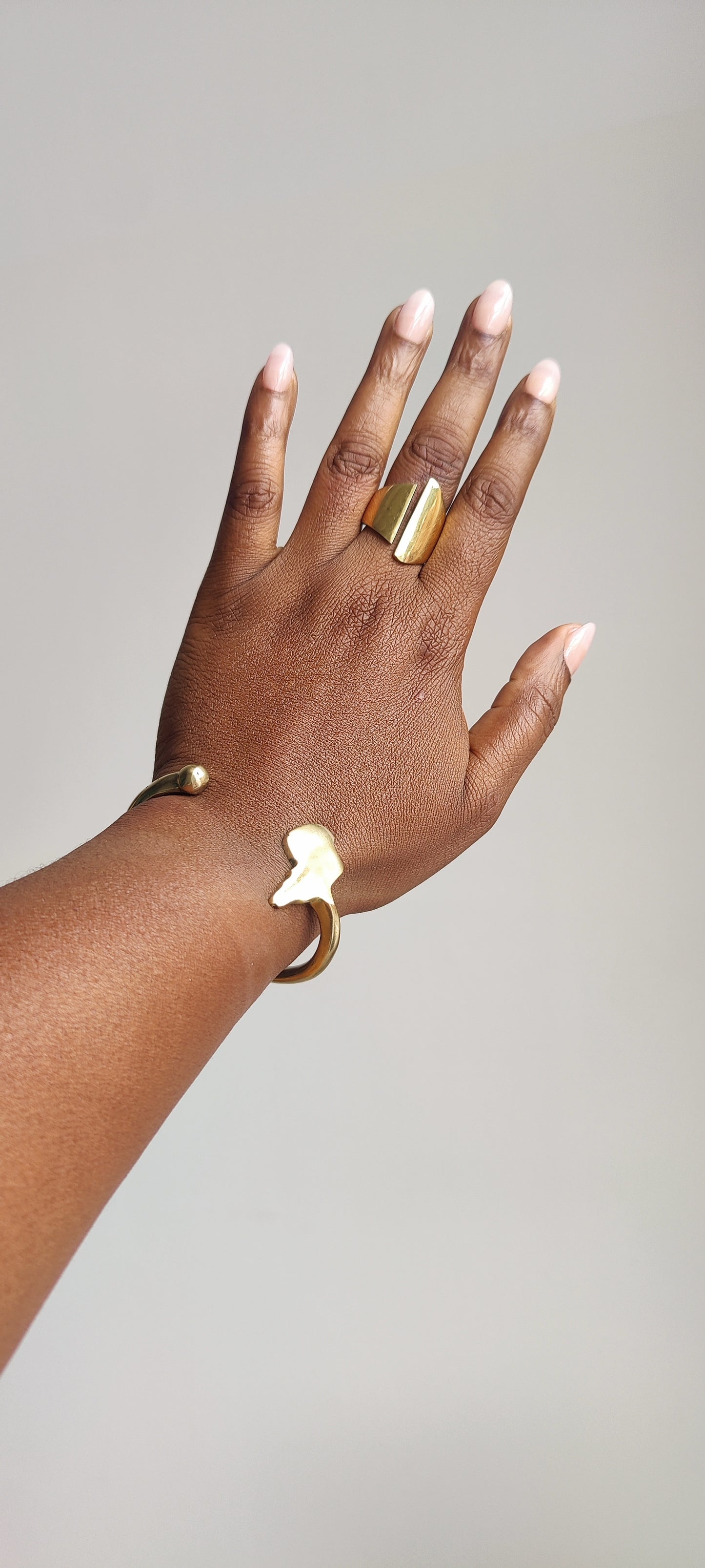 Brass Adjustable Abstract Rings