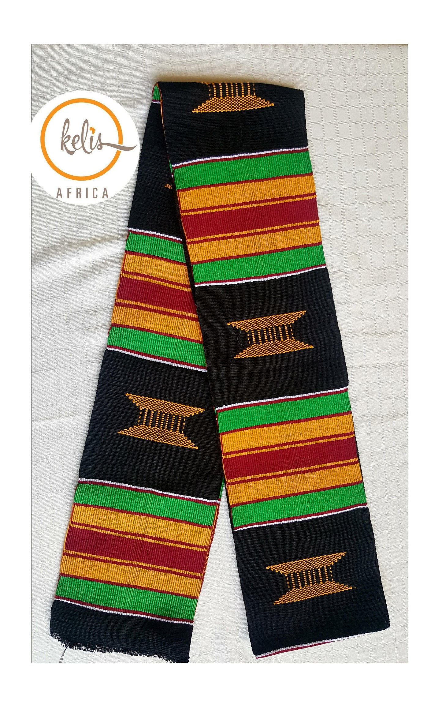 Authentic Kente Shawl/ Kente strip /Kente scarf/