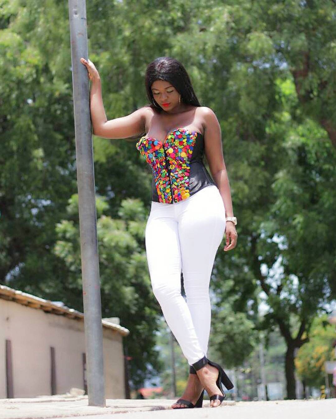 African Print Button Corset Top /Ankara Basques