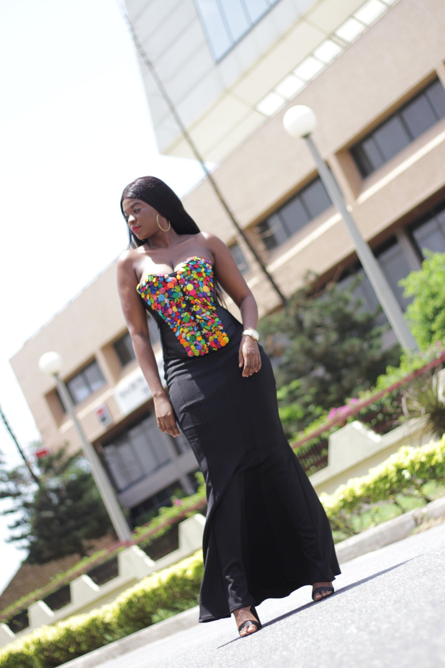 African Print Button Corset Top /Ankara Basques