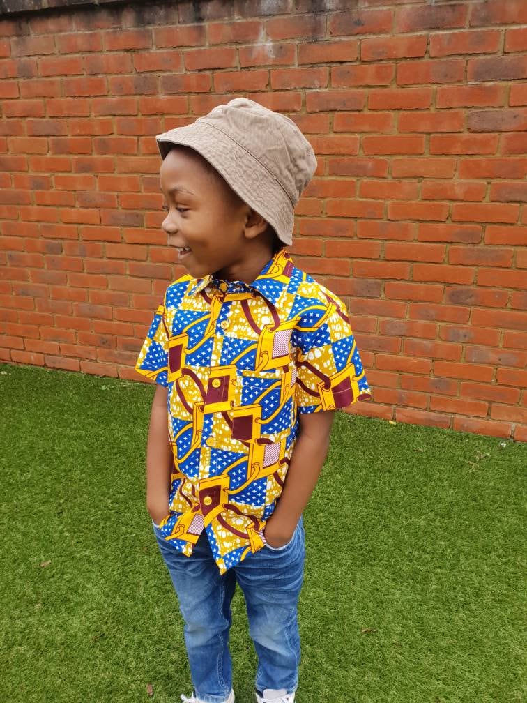 Little Boys Shirt, Ankara Print, Handmade, African Print Clothes, Short Sleeve Shirt, Party Shirt, Toddler Shirt, Links