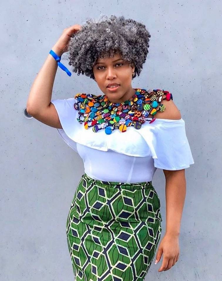 African Print Statement Necklace/Statement Ankara/ African Print Button Cape/Small