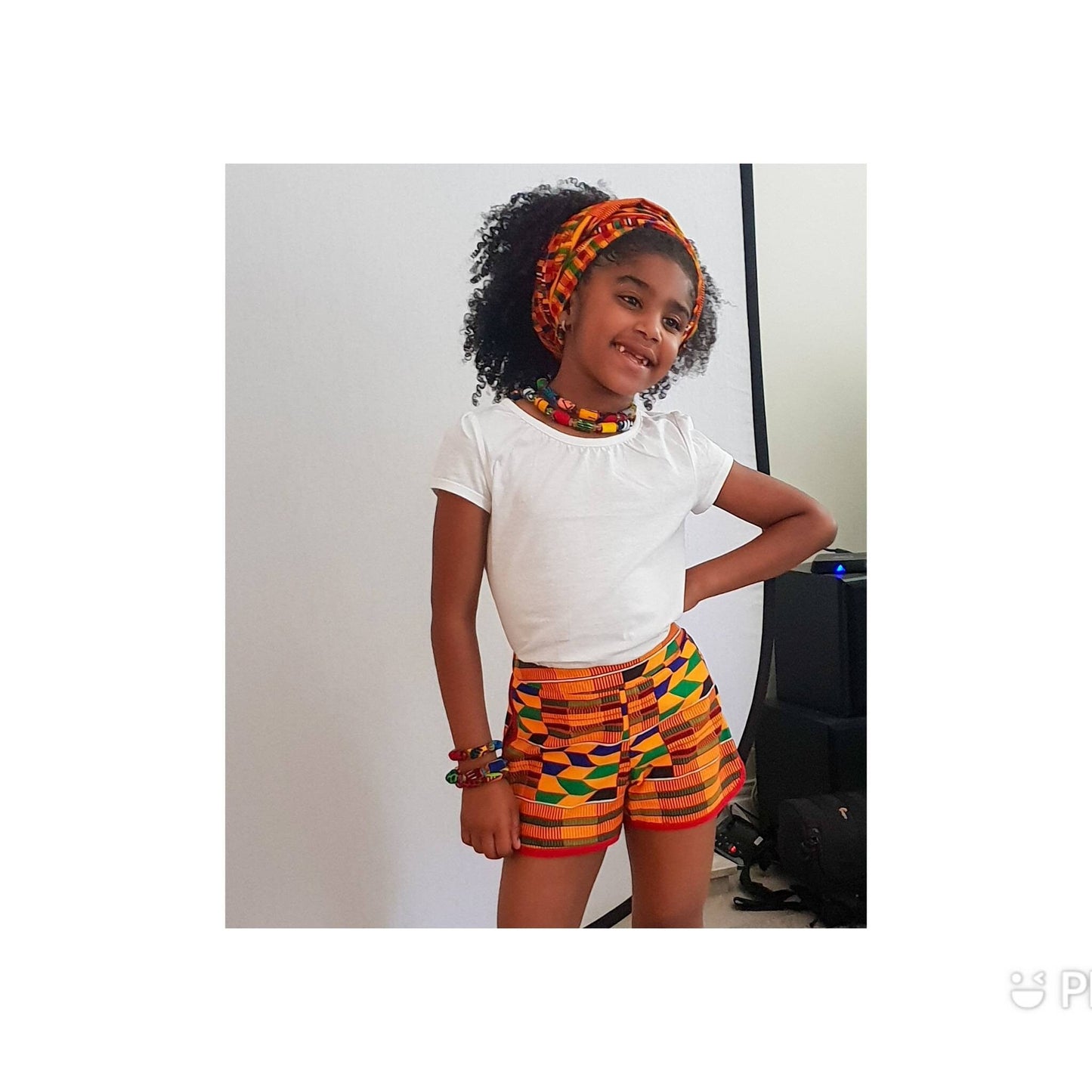 Unisex Ankara Print Shorts for Children, African Print Kids Shorts