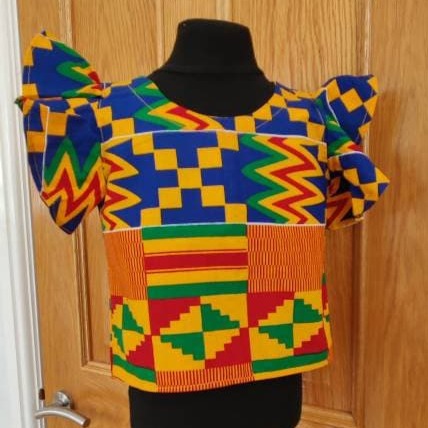Kente Girls Party Top and Skirt Set. African Print/ankara girls dresses