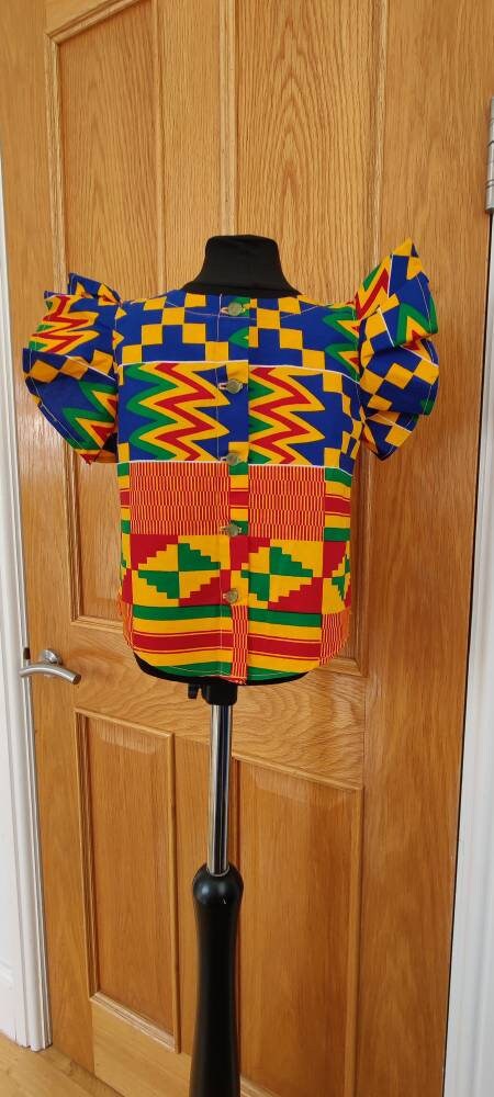 African Print Girls Party Top, Ankara girls dresses, Ankara Girls Top /Kente