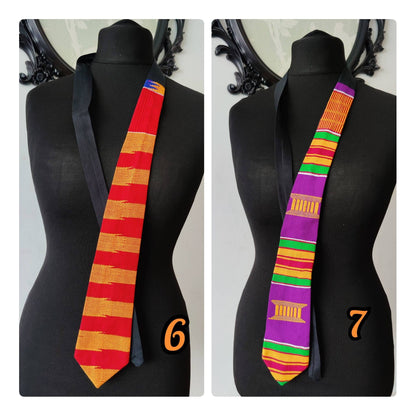 Mens Kente-Tie/ Unisex Kente Necktie Ankara Father's Day Gift, African Gift For Men, Ankara Men's Necktie,African Neck Tie, Ankara Men