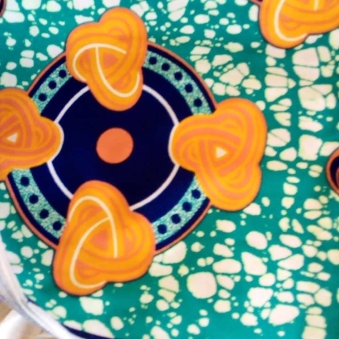 African Print  Baby Girl's Dress With Hairband /Turquoise