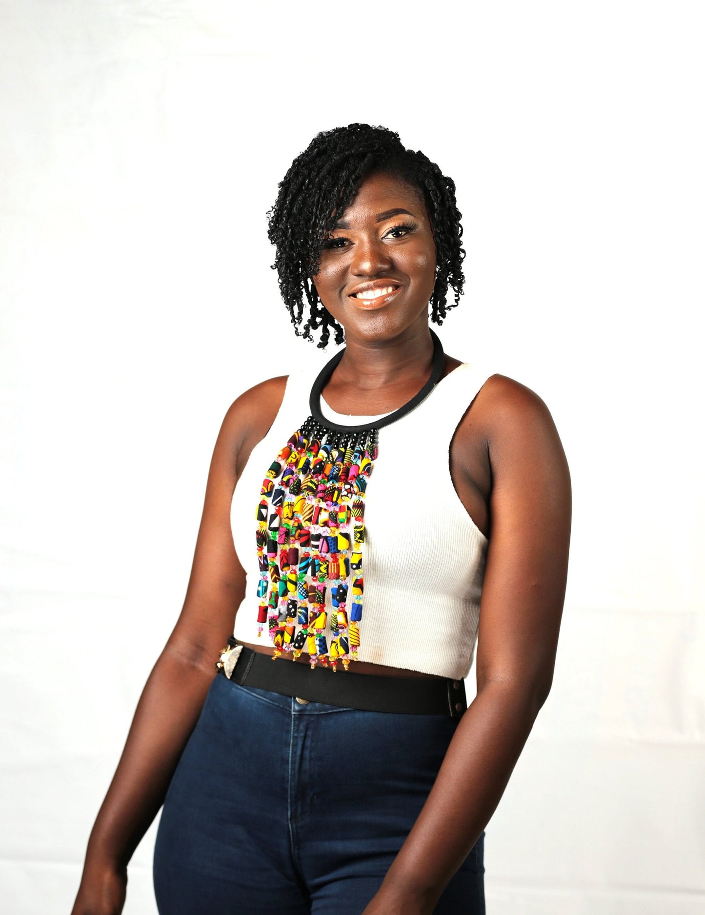 Tassel Neckpiece,  African Necklace, Statement Neckpiece, Long Necklace/