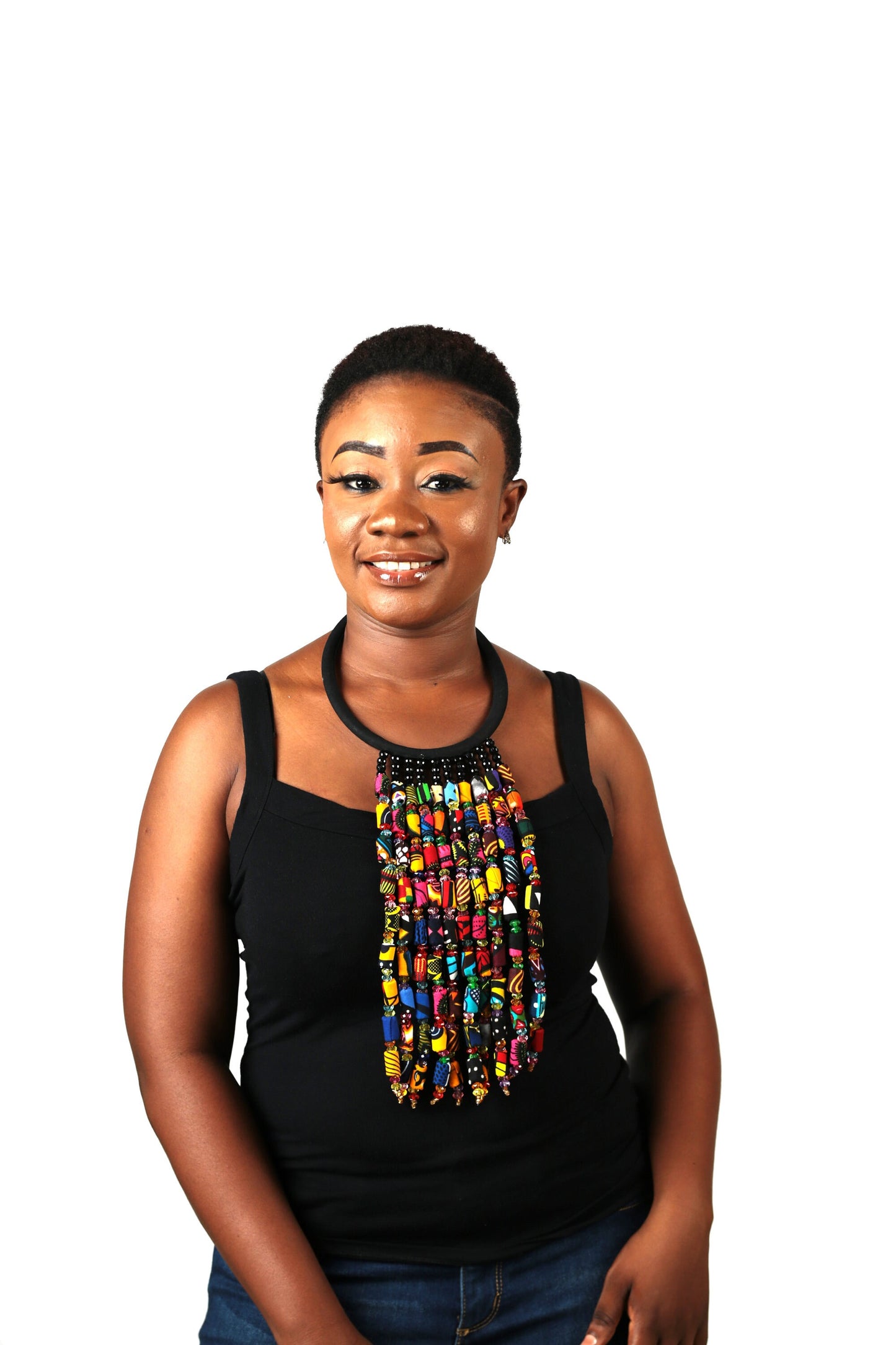 Tassel Neckpiece,  African Necklace, Statement Neckpiece, Long Necklace/